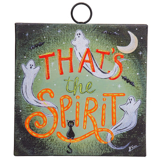 Halloween charm with ghosts, black cats, and "That's the Spirit"