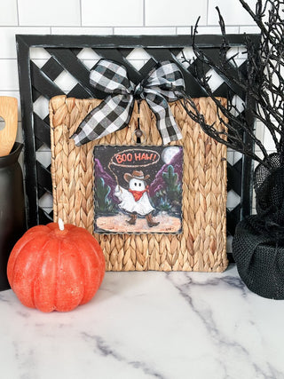 Western Halloween themed charm with ghost roping