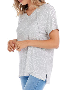 Minah V-neck Tee Gray L