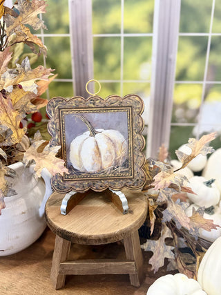 Mini Gallery Scallop Gilded White Pumpkin