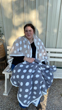 Load image into Gallery viewer, Polka Dot Chenille Blanket Grey