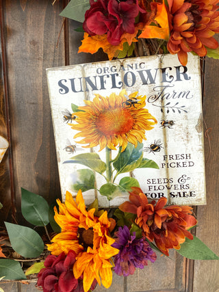Wreath Grapevine Sunflower