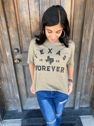 Texas Forever Tee – Olive Green Tshirt