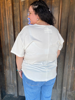 XXL - Molly Relaxed Tee White with Back Patch Detail...
