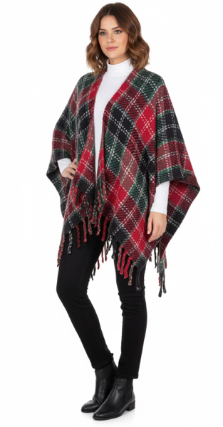 Holiday Plaid Wrap - Red