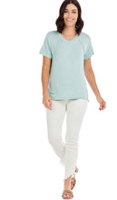 Load image into Gallery viewer, Minah V-neck Tee Seafoam L
