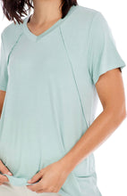 Load image into Gallery viewer, Minah V-neck Tee Seafoam L