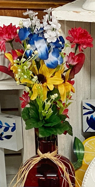 Red Bottle Vase Lg