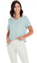 Load image into Gallery viewer, Minah V-neck Tee Seafoam L
