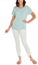 Load image into Gallery viewer, Minah V-neck Tee Seafoam L