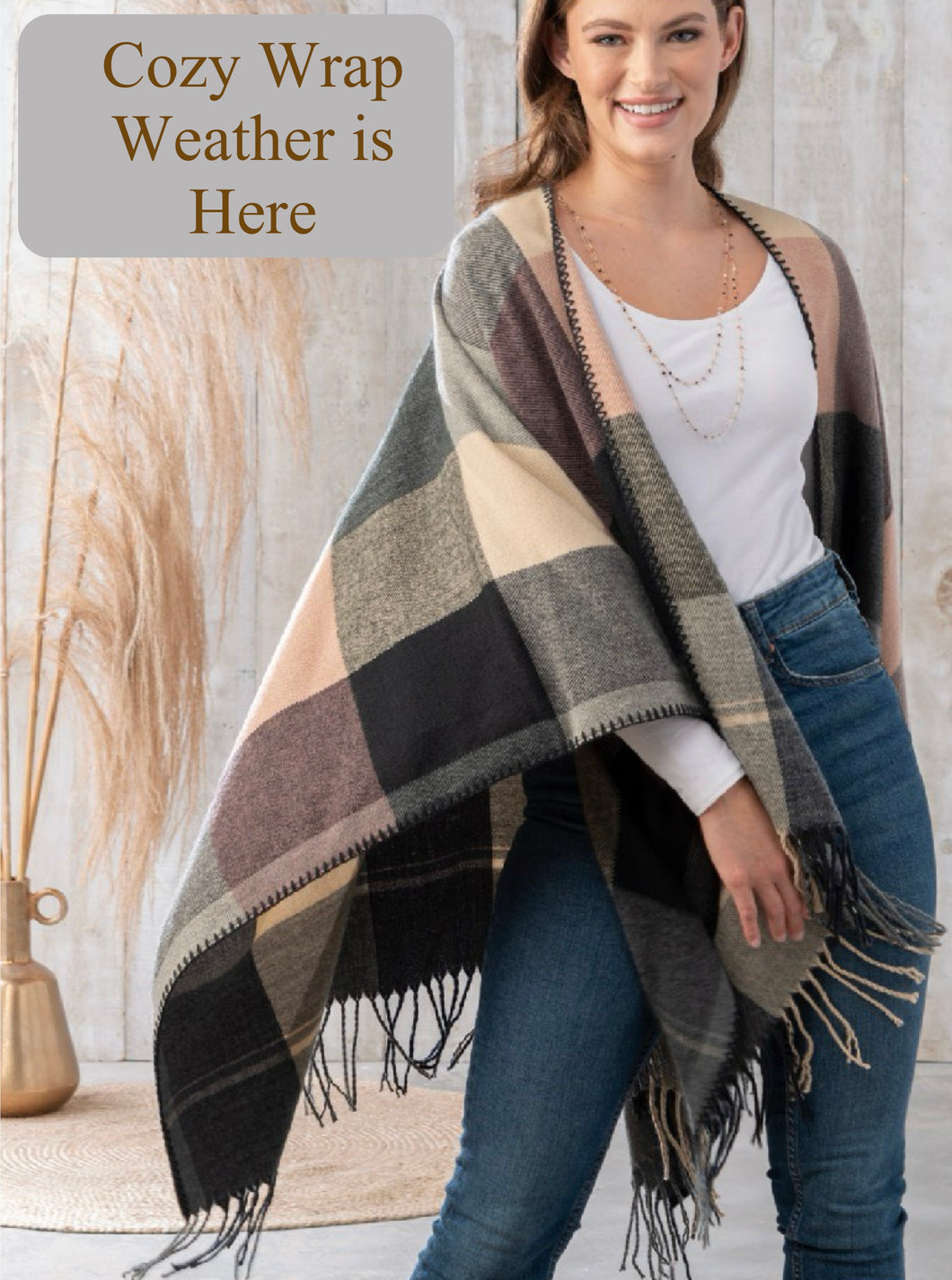 Wrap Large Plaid Mauve