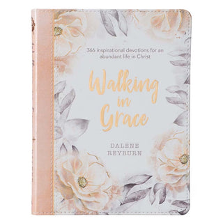 Book titled 'Walking in Grace' with floral design on a white background