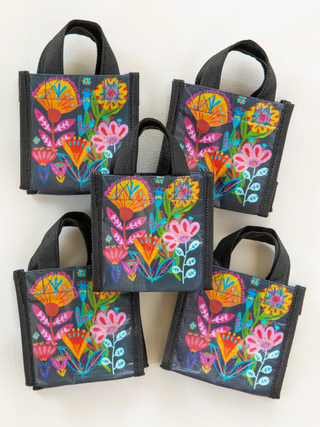 Happy Bag Mini Navy Folk Flower