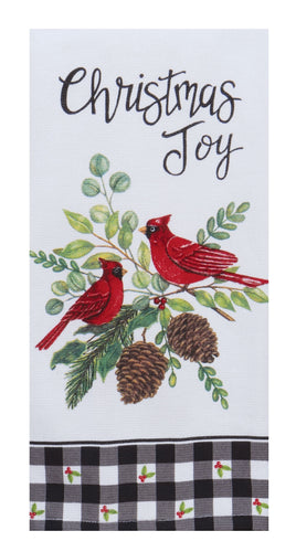 Winter Cardinal Christmas Joy Towel