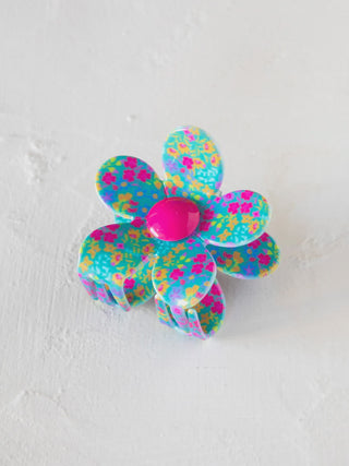 colorful floral flower hair clip