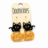 Kitty Pumpkin Halloween Dangle Earrings at MainStreet Mercantile