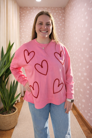 Red Heart Sparkle Sweatshirt BS