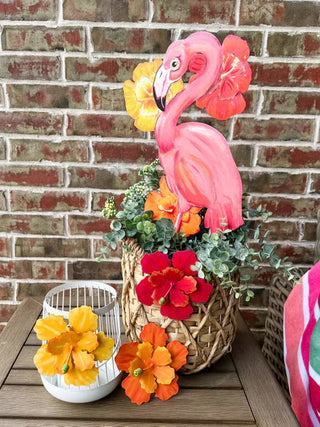 Classic Flamingo In Hibiscus