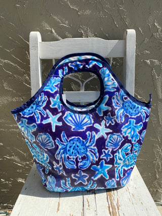 Beach Cooler Tote Blue