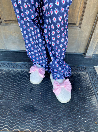 Navy Floral Pajama Pants Small