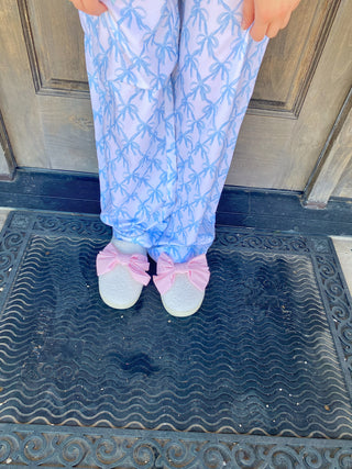 Blue Bow Pajama Pants Lg