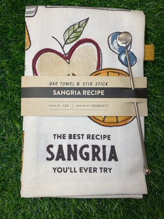 Sangria Bar Towel & Stir Stick Set