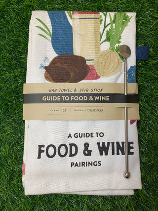 Food and Wine Pairings Bar Towel Set
