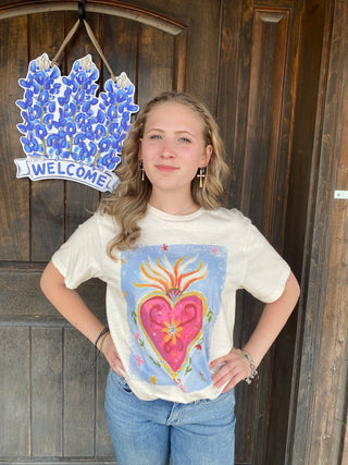 Floral Sacred Heart Tee