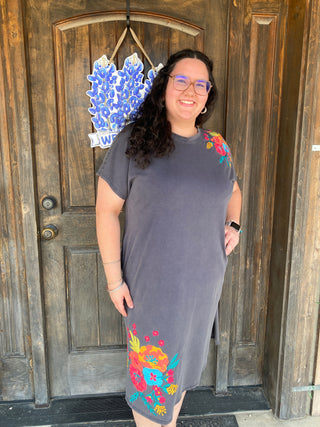 Embroidered Jo Midi Dress