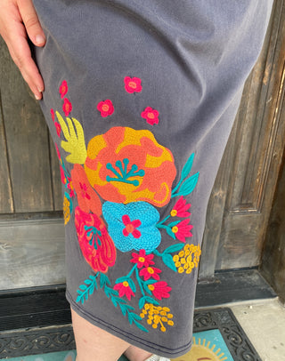 Embroidered Jo Midi Dress