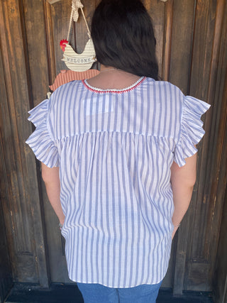 Beck Blue Stripe Top