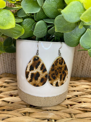 Leopard Teardrop Earrings