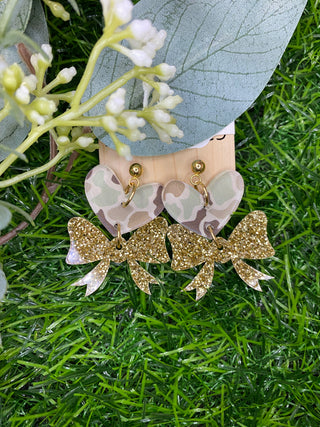 Wildly in Love Camo Acrylic Dangle Earrings
