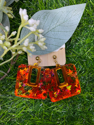 Falling in Love Bellas Leaf Acrylic Earrings