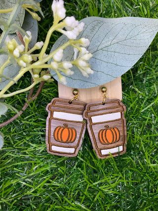 Pumpkin Spice Latte Dangle Earrings
