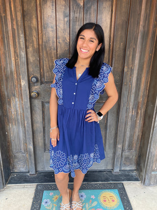 Oakes Embroidered Dress Medium