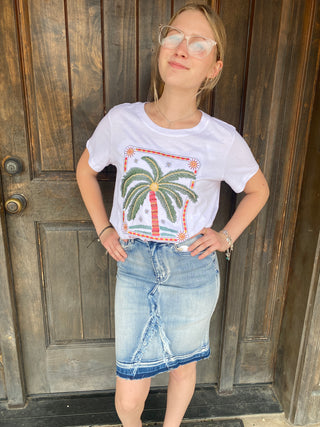 Palm Tree Tee White