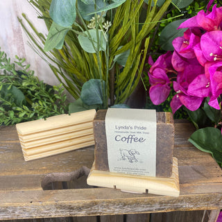 Handmade goat milk soap bar – coffee-scented with real grounds for natural exfoliation