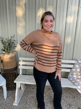 Load image into Gallery viewer, Carlisle Stripe Pullover Tan M