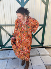 Load image into Gallery viewer, Floral Print Maxi Dress Plus