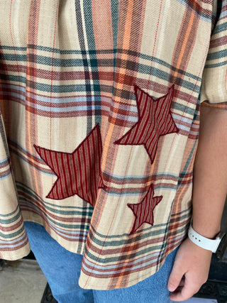 Tinley Top Plaid with Star Applique