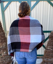 Load image into Gallery viewer, Scarf Large Plaid Burgundy w arm