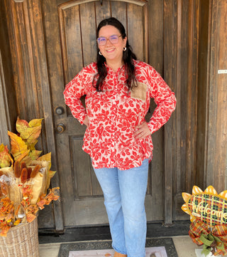 Red Bird Karen Top