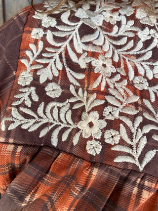 Grace Embroidered Plaid Top
