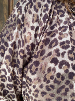 Scallop Hem Leopard Blouse Plus