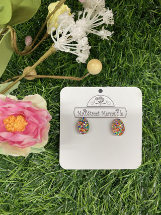18mm Glitter Easter Egg Studs