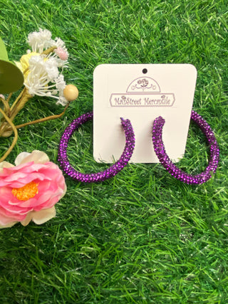Earring Purple Hoop