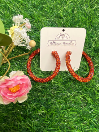 Earring Orange Hoop