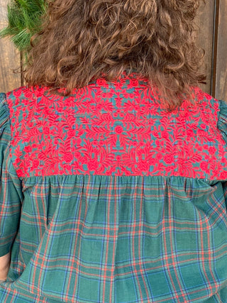 The Reece Green Plaid Top