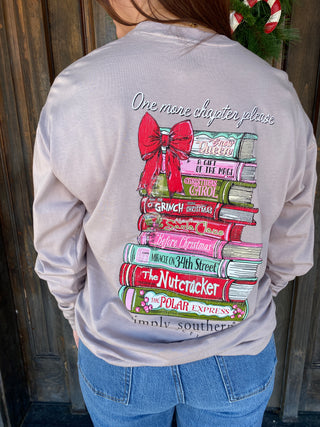 Christmas Books Gray Long Sleeve Tee